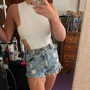 Cutout Mock turtle neck bodysuit